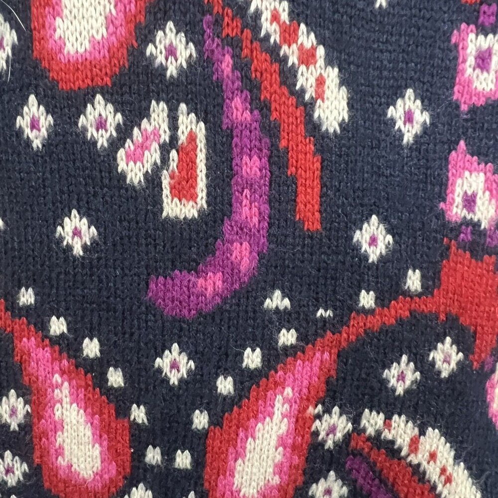 Vera Bradley Cozy Knit Scarf in‎ Navy + Multi, Painted Paisley Pattern - Picture 3 of 5